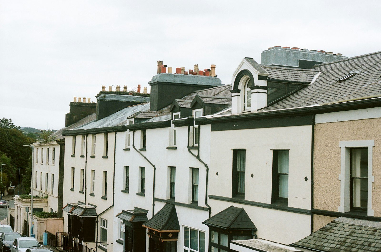 Row of terraced houses on a UK residential street